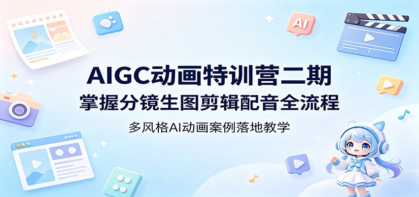 AIGC动画特训营二期：掌握分镜生图剪辑配音全流程，多风格AI动画案例落地教学瀚萌资源网-网赚网-网赚项目网-虚拟资源网-国学资源网-易学资源网-本站有全网最新网赚项目-易学课程资源-中医课程资源的在线下载网站！瀚萌资源网