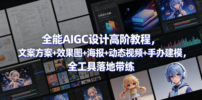 全能AIGC设计高阶教程，文案方案+效果图+海报+动态视频+手办建模，全工具落地带练瀚萌资源网-网赚网-网赚项目网-虚拟资源网-国学资源网-易学资源网-本站有全网最新网赚项目-易学课程资源-中医课程资源的在线下载网站！瀚萌资源网
