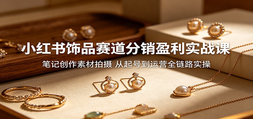 小红书饰品赛道分销盈利实战课：笔记创作素材拍摄，从起号到运营全链路实操瀚萌资源网-网赚网-网赚项目网-虚拟资源网-国学资源网-易学资源网-本站有全网最新网赚项目-易学课程资源-中医课程资源的在线下载网站！瀚萌资源网