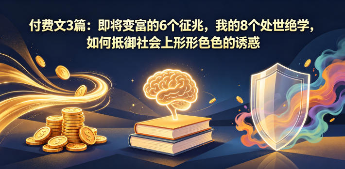 付费文3篇：即将变富的6个征兆，我的8个处世绝学，如何抵御社会上形形色色的诱惑瀚萌资源网-网赚网-网赚项目网-虚拟资源网-国学资源网-易学资源网-本站有全网最新网赚项目-易学课程资源-中医课程资源的在线下载网站！瀚萌资源网
