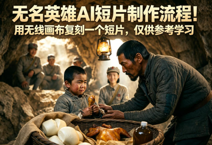 无名英雄AI短片制作流程！用无线画布复刻一个短片，仅供参考学习瀚萌资源网-网赚网-网赚项目网-虚拟资源网-国学资源网-易学资源网-本站有全网最新网赚项目-易学课程资源-中医课程资源的在线下载网站！瀚萌资源网