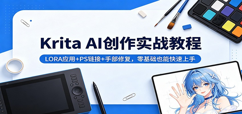 Krita AI创作实战教程：LORA应用+PS链接+手部修复，零基础也能快速上手瀚萌资源网-网赚网-网赚项目网-虚拟资源网-国学资源网-易学资源网-本站有全网最新网赚项目-易学课程资源-中医课程资源的在线下载网站！瀚萌资源网