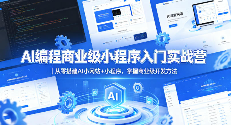 AI编程商业级小程序入门实战营｜从零搭建AI小网站+小程序，掌握商业级开发方法瀚萌资源网-网赚网-网赚项目网-虚拟资源网-国学资源网-易学资源网-本站有全网最新网赚项目-易学课程资源-中医课程资源的在线下载网站！瀚萌资源网