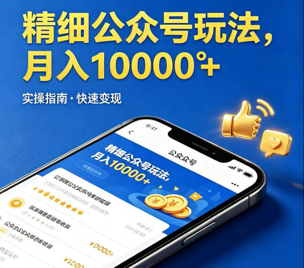 精细化公众号玩法，我们给你提供文章，你来负责发布，收益可观，月入1W+【揭秘】瀚萌资源网-网赚网-网赚项目网-虚拟资源网-国学资源网-易学资源网-本站有全网最新网赚项目-易学课程资源-中医课程资源的在线下载网站！瀚萌资源网