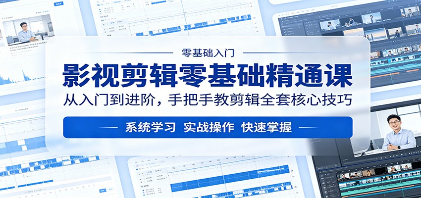 影视剪辑零基础精通课：从入门到进阶，手把手教剪辑全套核心技巧瀚萌资源网-网赚网-网赚项目网-虚拟资源网-国学资源网-易学资源网-本站有全网最新网赚项目-易学课程资源-中医课程资源的在线下载网站！瀚萌资源网