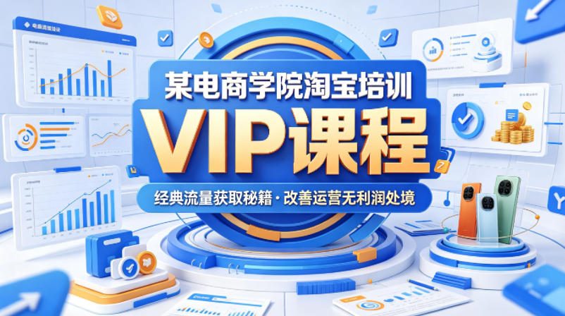 某电商学院淘宝培训VIP课程，各种经典有用的流量获取秘籍，改善运营产品没利润的处境（2026年5月）瀚萌资源网-网赚网-网赚项目网-虚拟资源网-国学资源网-易学资源网-本站有全网最新网赚项目-易学课程资源-中医课程资源的在线下载网站！瀚萌资源网