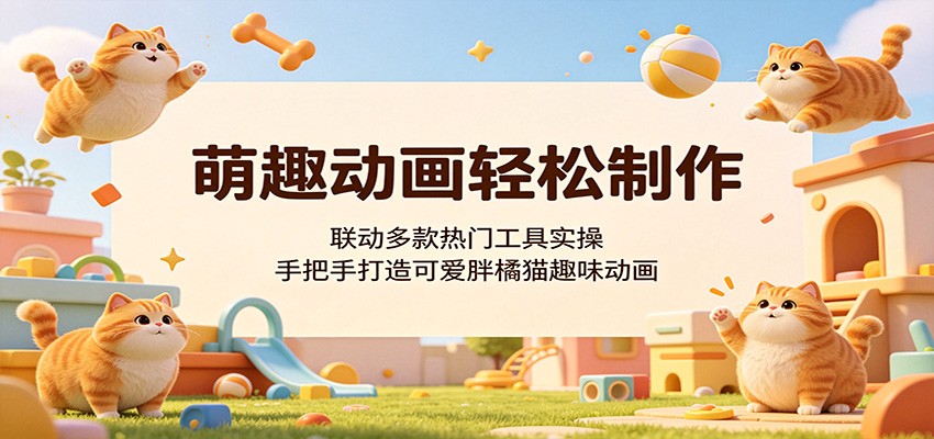 萌趣动画轻松制作，联动多款热门工具实操，手把手打造可爱胖橘猫趣味动画瀚萌资源网-网赚网-网赚项目网-虚拟资源网-国学资源网-易学资源网-本站有全网最新网赚项目-易学课程资源-中医课程资源的在线下载网站！瀚萌资源网