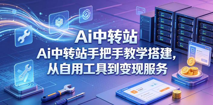 Ai中转站手把手教学搭建，从自用工具到变现服务瀚萌资源网-网赚网-网赚项目网-虚拟资源网-国学资源网-易学资源网-本站有全网最新网赚项目-易学课程资源-中医课程资源的在线下载网站！瀚萌资源网