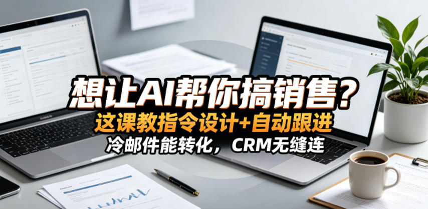 想让AI帮你搞销售？这课教指令设计+自动跟进，冷邮件能转化，CRM无缝连！【原创双语字幕】瀚萌资源网-网赚网-网赚项目网-虚拟资源网-国学资源网-易学资源网-本站有全网最新网赚项目-易学课程资源-中医课程资源的在线下载网站！瀚萌资源网