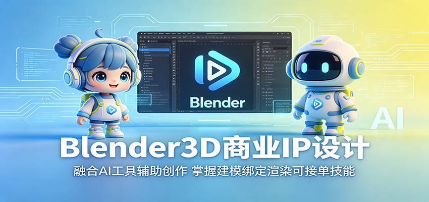 Blender3D商业IP设计：融合AI工具辅助创作，掌握建模绑定渲染可接单技能瀚萌资源网-网赚网-网赚项目网-虚拟资源网-国学资源网-易学资源网-本站有全网最新网赚项目-易学课程资源-中医课程资源的在线下载网站！瀚萌资源网