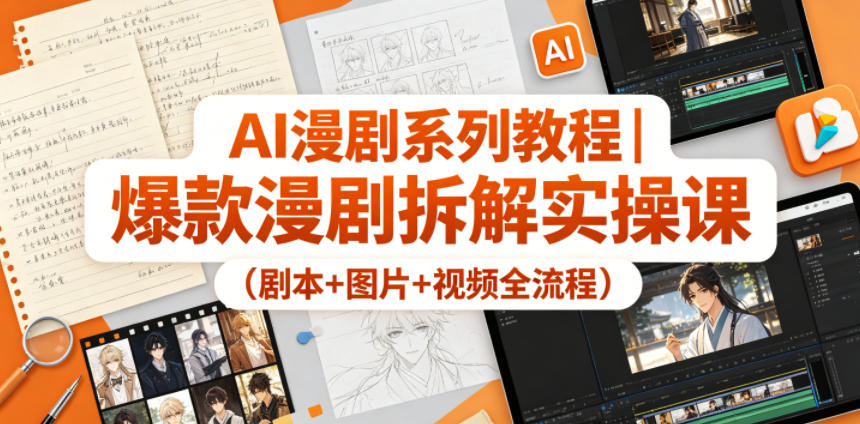 AI漫剧系列教程｜爆款漫剧拆解实操课（剧本+图片+视频全流程）瀚萌资源网-网赚网-网赚项目网-虚拟资源网-国学资源网-易学资源网-本站有全网最新网赚项目-易学课程资源-中医课程资源的在线下载网站！瀚萌资源网