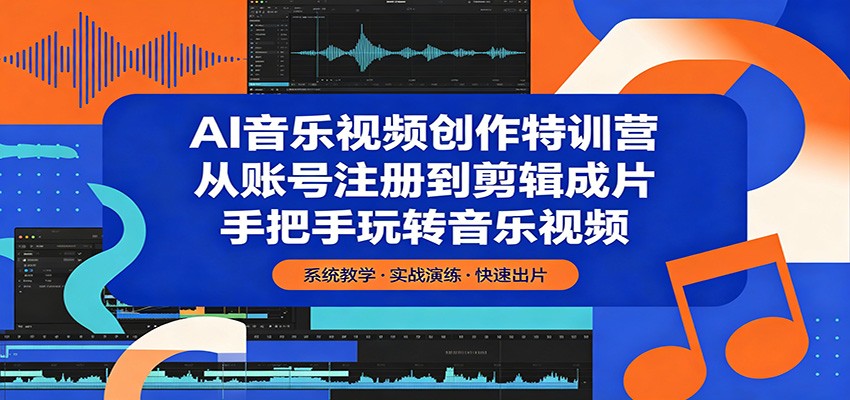 AI音乐视频创作特训营：从账号注册到剪辑成片，手把手玩转音乐视频瀚萌资源网-网赚网-网赚项目网-虚拟资源网-国学资源网-易学资源网-本站有全网最新网赚项目-易学课程资源-中医课程资源的在线下载网站！瀚萌资源网