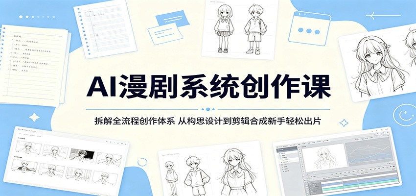 AI漫剧系统创作课：拆解全流程创作体系，从构思设计到剪辑合成新手轻松出片瀚萌资源网-网赚网-网赚项目网-虚拟资源网-国学资源网-易学资源网-本站有全网最新网赚项目-易学课程资源-中医课程资源的在线下载网站！瀚萌资源网