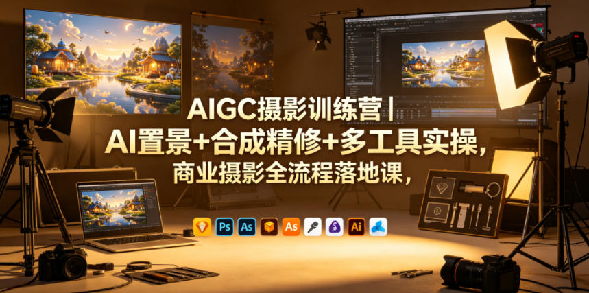 AIGC摄影训练营｜AI置景+合成精修+多工具实操，商业摄影全流程落地课瀚萌资源网-网赚网-网赚项目网-虚拟资源网-国学资源网-易学资源网-本站有全网最新网赚项目-易学课程资源-中医课程资源的在线下载网站！瀚萌资源网