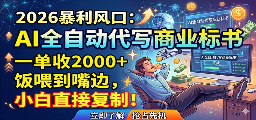 AI全自动代写商业标书，一单收2000+，饭喂到嘴边，小白直接复制瀚萌资源网-网赚网-网赚项目网-虚拟资源网-国学资源网-易学资源网-本站有全网最新网赚项目-易学课程资源-中医课程资源的在线下载网站！瀚萌资源网