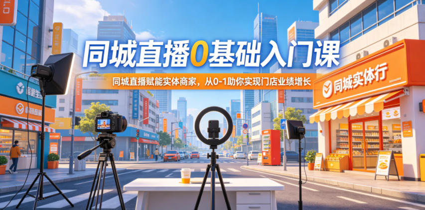 同城直播0基础入门课，同城直播赋能实体商家，从0-1助你实现门店业绩增长瀚萌资源网-网赚网-网赚项目网-虚拟资源网-国学资源网-易学资源网-本站有全网最新网赚项目-易学课程资源-中医课程资源的在线下载网站！瀚萌资源网
