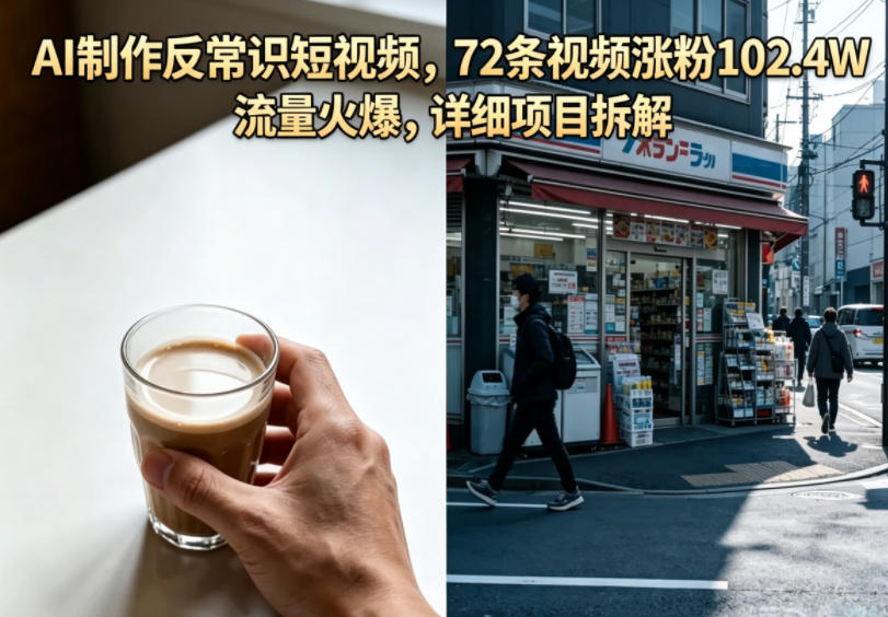 AI制作反常识短视频，72条视频涨粉102.4W，流量火爆，详细项目拆解瀚萌资源网-网赚网-网赚项目网-虚拟资源网-国学资源网-易学资源网-本站有全网最新网赚项目-易学课程资源-中医课程资源的在线下载网站！瀚萌资源网