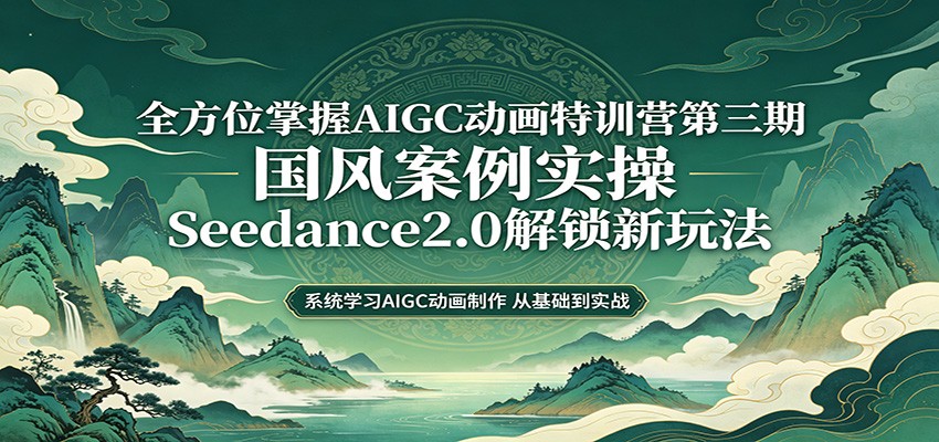 零基础AIGC动画精通第三期：国风案例实操，Seedance2.0解锁新玩法瀚萌资源网-网赚网-网赚项目网-虚拟资源网-国学资源网-易学资源网-本站有全网最新网赚项目-易学课程资源-中医课程资源的在线下载网站！瀚萌资源网