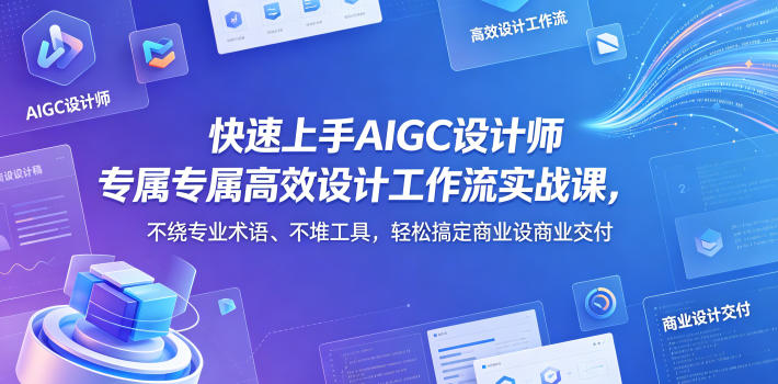 快速上手AIGC设计师专属高效设计工作流实战课，不绕专业术语、不堆工具，轻松搞定商业设计交付瀚萌资源网-网赚网-网赚项目网-虚拟资源网-国学资源网-易学资源网-本站有全网最新网赚项目-易学课程资源-中医课程资源的在线下载网站！瀚萌资源网
