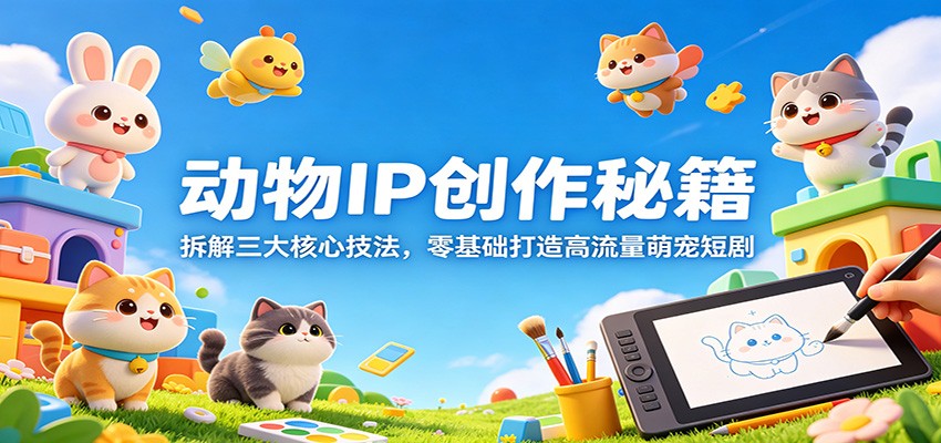 动物IP创作秘籍：拆解三大核心技法，零基础打造高流量萌宠短剧瀚萌资源网-网赚网-网赚项目网-虚拟资源网-国学资源网-易学资源网-本站有全网最新网赚项目-易学课程资源-中医课程资源的在线下载网站！瀚萌资源网