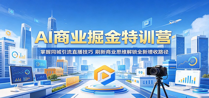 AI商业掘金特训营：掌握同城引流直播技巧，刷新商业思维解锁全新增收路径瀚萌资源网-网赚网-网赚项目网-虚拟资源网-国学资源网-易学资源网-本站有全网最新网赚项目-易学课程资源-中医课程资源的在线下载网站！瀚萌资源网