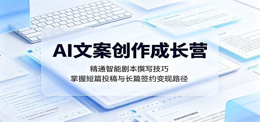 AI文案创作成长营：精通智能剧本撰写技巧，掌握短篇投稿与长篇签约变现路径瀚萌资源网-网赚网-网赚项目网-虚拟资源网-国学资源网-易学资源网-本站有全网最新网赚项目-易学课程资源-中医课程资源的在线下载网站！瀚萌资源网