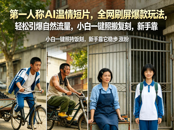 第一人称AI温情短片，全网刷屏爆款玩法，轻松引爆自然流量，小白一键照搬复刻，新手靠它稳步涨粉瀚萌资源网-网赚网-网赚项目网-虚拟资源网-国学资源网-易学资源网-本站有全网最新网赚项目-易学课程资源-中医课程资源的在线下载网站！瀚萌资源网