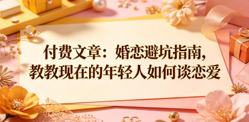 付费文章：婚恋避坑指南，教教现在的年轻人如何谈恋爱瀚萌资源网-网赚网-网赚项目网-虚拟资源网-国学资源网-易学资源网-本站有全网最新网赚项目-易学课程资源-中医课程资源的在线下载网站！瀚萌资源网