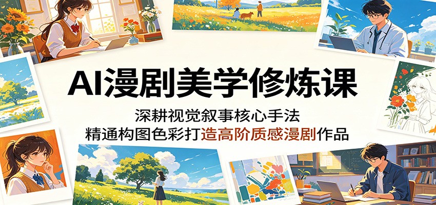 AI漫剧美学修炼课：深耕视觉叙事核心手法，精通构图色彩打造高阶质感漫剧作品瀚萌资源网-网赚网-网赚项目网-虚拟资源网-国学资源网-易学资源网-本站有全网最新网赚项目-易学课程资源-中医课程资源的在线下载网站！瀚萌资源网