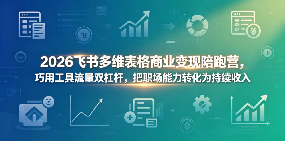 2026飞书多维表格商业变现陪跑营，巧用工具流量双杠杆，把职场能力转化为持续收入瀚萌资源网-网赚网-网赚项目网-虚拟资源网-国学资源网-易学资源网-本站有全网最新网赚项目-易学课程资源-中医课程资源的在线下载网站！瀚萌资源网