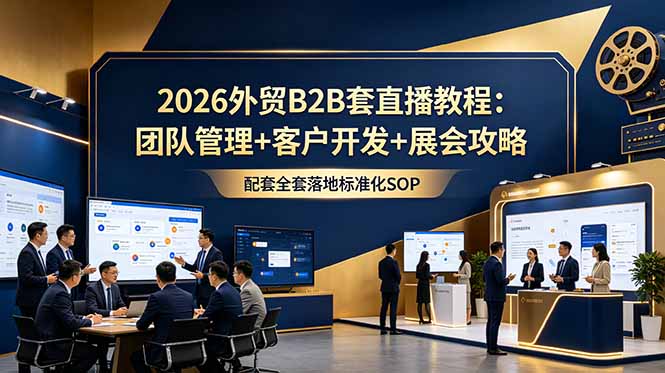 （18994期）2026外贸B2B套直播教程：团队管理+客户开发+展会攻略，配套全套落地标准化SOP瀚萌资源网-网赚网-网赚项目网-虚拟资源网-国学资源网-易学资源网-本站有全网最新网赚项目-易学课程资源-中医课程资源的在线下载网站！瀚萌资源网