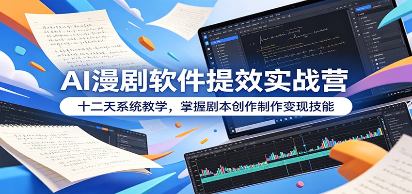 AI漫剧软件提效实战营：十二天系统教学，掌握剧本创作制作变现技能瀚萌资源网-网赚网-网赚项目网-虚拟资源网-国学资源网-易学资源网-本站有全网最新网赚项目-易学课程资源-中医课程资源的在线下载网站！瀚萌资源网