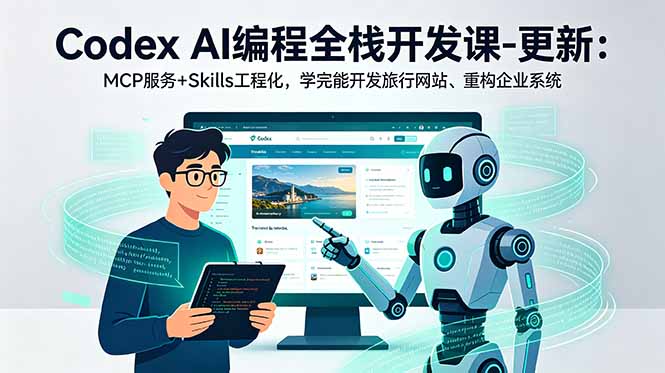 （18858期）Codex AI编程全栈开发课-更新：MCP服务+Skills工程化，学完能开发旅行网站、重构企业系统瀚萌资源网-网赚网-网赚项目网-虚拟资源网-国学资源网-易学资源网-本站有全网最新网赚项目-易学课程资源-中医课程资源的在线下载网站！瀚萌资源网