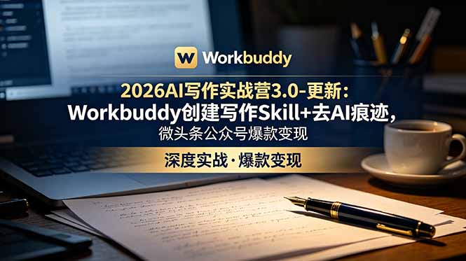 （18995期）2026AI写作实战营3.0-更新：Workbuddy创建写作Skill+去AI痕迹，微头条公众号爆款变现瀚萌资源网-网赚网-网赚项目网-虚拟资源网-国学资源网-易学资源网-本站有全网最新网赚项目-易学课程资源-中医课程资源的在线下载网站！瀚萌资源网