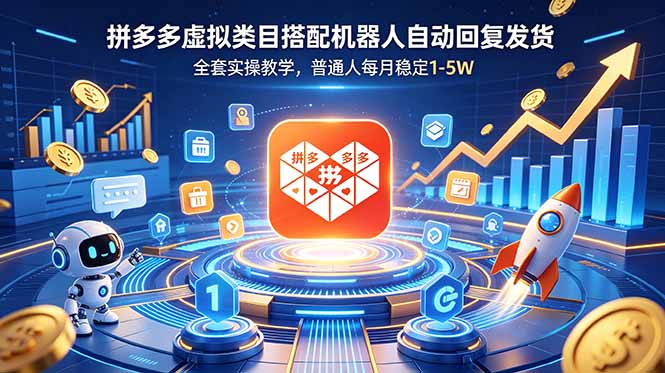 （18884期）拼多多虚拟类目搭配机器人自动回复发货，全套实操教学，普通人每月稳定 1-5W瀚萌资源网-网赚网-网赚项目网-虚拟资源网-国学资源网-易学资源网-本站有全网最新网赚项目-易学课程资源-中医课程资源的在线下载网站！瀚萌资源网