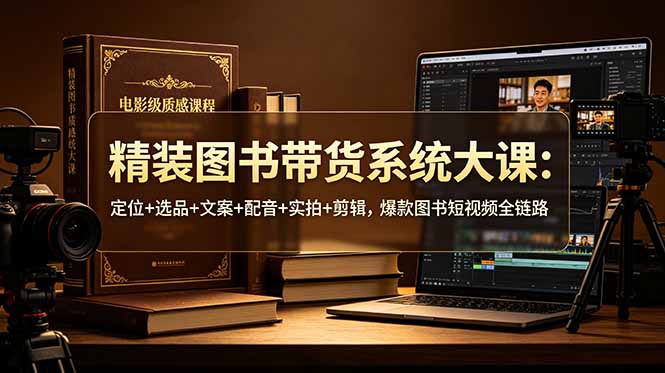 （19007期）精装图书带货系统大课：定位+选品+文案+配音+实拍+剪辑，爆款图书短视频全链路瀚萌资源网-网赚网-网赚项目网-虚拟资源网-国学资源网-易学资源网-本站有全网最新网赚项目-易学课程资源-中医课程资源的在线下载网站！瀚萌资源网