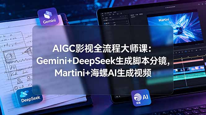 （19008期）AIGC影视全流程大师课：Gemini+DeepSeek生成脚本分镜，Martini+海螺AI生成视频瀚萌资源网-网赚网-网赚项目网-虚拟资源网-国学资源网-易学资源网-本站有全网最新网赚项目-易学课程资源-中医课程资源的在线下载网站！瀚萌资源网