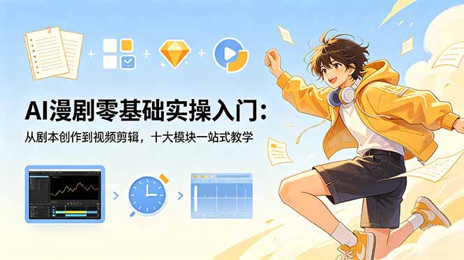 （18812期）AI漫剧零基础实操入门：从剧本创作到视频剪辑，十大模块一站式教学瀚萌资源网-网赚网-网赚项目网-虚拟资源网-国学资源网-易学资源网-本站有全网最新网赚项目-易学课程资源-中医课程资源的在线下载网站！瀚萌资源网