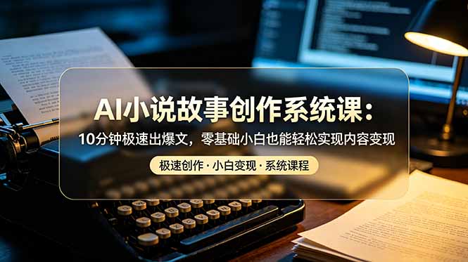 （19053期）AI小说故事创作系统课：10分钟极速出爆文，零基础小白也能轻松实现内容变现瀚萌资源网-网赚网-网赚项目网-虚拟资源网-国学资源网-易学资源网-本站有全网最新网赚项目-易学课程资源-中医课程资源的在线下载网站！瀚萌资源网