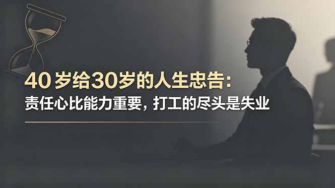 (18769期)付费文章:40岁给30岁的人生忠告:责任心比能力重要,打工的尽头是失业瀚萌资源网-网赚网-网赚项目网-虚拟资源网-国学资源网-易学资源网-本站有全网最新网赚项目-易学课程资源-中医课程资源的在线下载网站!瀚萌资源网
