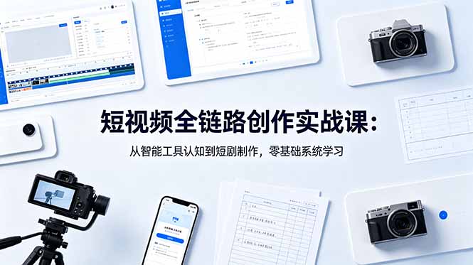 （18683期）短视频全链路创作实战课：从智能工具认知到短剧制作，零基础系统学习瀚萌资源网-网赚网-网赚项目网-虚拟资源网-国学资源网-易学资源网-本站有全网最新网赚项目-易学课程资源-中医课程资源的在线下载网站！瀚萌资源网