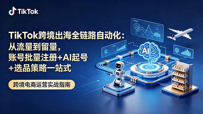 （18907期）TikTok跨境出海全链路自动化：从流量到留量，账号批量注册+AI起号+选品策略一站式瀚萌资源网-网赚网-网赚项目网-虚拟资源网-国学资源网-易学资源网-本站有全网最新网赚项目-易学课程资源-中医课程资源的在线下载网站！瀚萌资源网