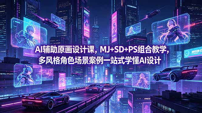 （18731期）AI辅助原画设计课，MJ+SD+PS组合教学，多风格角色场景案例一站式学懂AI设计瀚萌资源网-网赚网-网赚项目网-虚拟资源网-国学资源网-易学资源网-本站有全网最新网赚项目-易学课程资源-中医课程资源的在线下载网站！瀚萌资源网