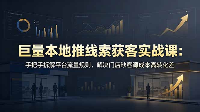 （19061期）巨量本地推线索获客实战课：手把手拆解平台流量规则，解决门店缺客源成本高转化差瀚萌资源网-网赚网-网赚项目网-虚拟资源网-国学资源网-易学资源网-本站有全网最新网赚项目-易学课程资源-中医课程资源的在线下载网站！瀚萌资源网