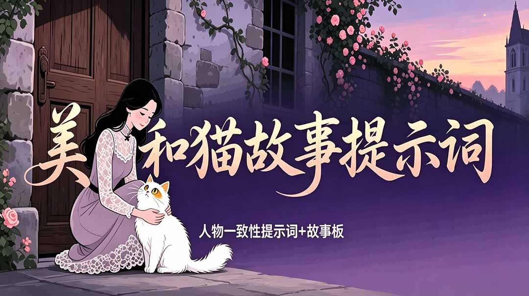 （18909期）美女和猫故事提示词，人物一致性提示词+故事板瀚萌资源网-网赚网-网赚项目网-虚拟资源网-国学资源网-易学资源网-本站有全网最新网赚项目-易学课程资源-中医课程资源的在线下载网站！瀚萌资源网