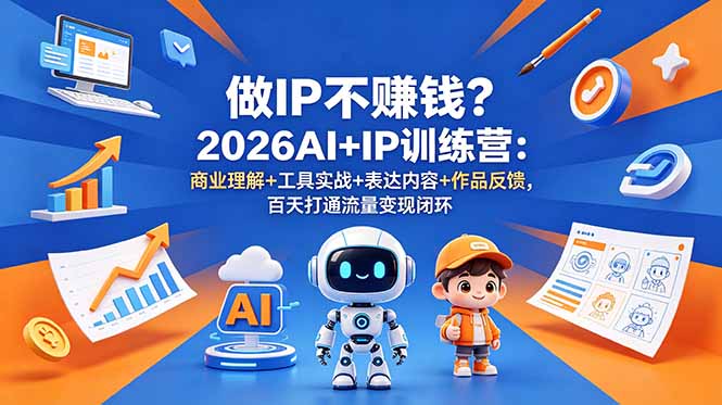 （18839期）做IP不赚钱？2026AI+IP训练营：商业理解+工具实战+表达内容+作品反馈，百天打通流量变现闭环瀚萌资源网-网赚网-网赚项目网-虚拟资源网-国学资源网-易学资源网-本站有全网最新网赚项目-易学课程资源-中医课程资源的在线下载网站！瀚萌资源网
