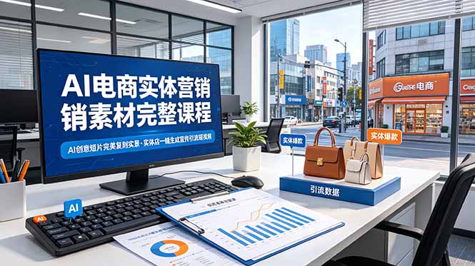（19076期）AI电商实体营销素材完整课程，AI创意短片完美复刻实景，实体店一键生成宣传引流短视频瀚萌资源网-网赚网-网赚项目网-虚拟资源网-国学资源网-易学资源网-本站有全网最新网赚项目-易学课程资源-中医课程资源的在线下载网站！瀚萌资源网