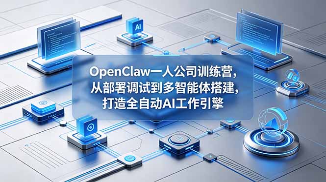 （18789期）OpenClaw 一人公司训练营，从部署调试到多智能体搭建，打造全自动 AI 工作引擎瀚萌资源网-网赚网-网赚项目网-虚拟资源网-国学资源网-易学资源网-本站有全网最新网赚项目-易学课程资源-中医课程资源的在线下载网站！瀚萌资源网