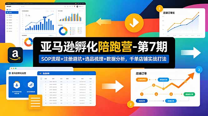 （18752期）亚马逊孵化陪跑营-第7期：SOP流程+注册避坑+选品梳理+数据分析，千单店铺实战打法瀚萌资源网-网赚网-网赚项目网-虚拟资源网-国学资源网-易学资源网-本站有全网最新网赚项目-易学课程资源-中医课程资源的在线下载网站！瀚萌资源网