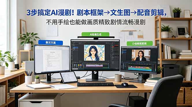 （18866期）3步搞定AI漫剧！剧本框架→文生图→配音剪辑，不用手绘也能做画质精致剧情流畅漫剧瀚萌资源网-网赚网-网赚项目网-虚拟资源网-国学资源网-易学资源网-本站有全网最新网赚项目-易学课程资源-中医课程资源的在线下载网站！瀚萌资源网